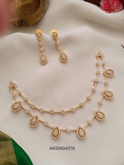 Diamond Replica Two Layer AD Stone Necklace