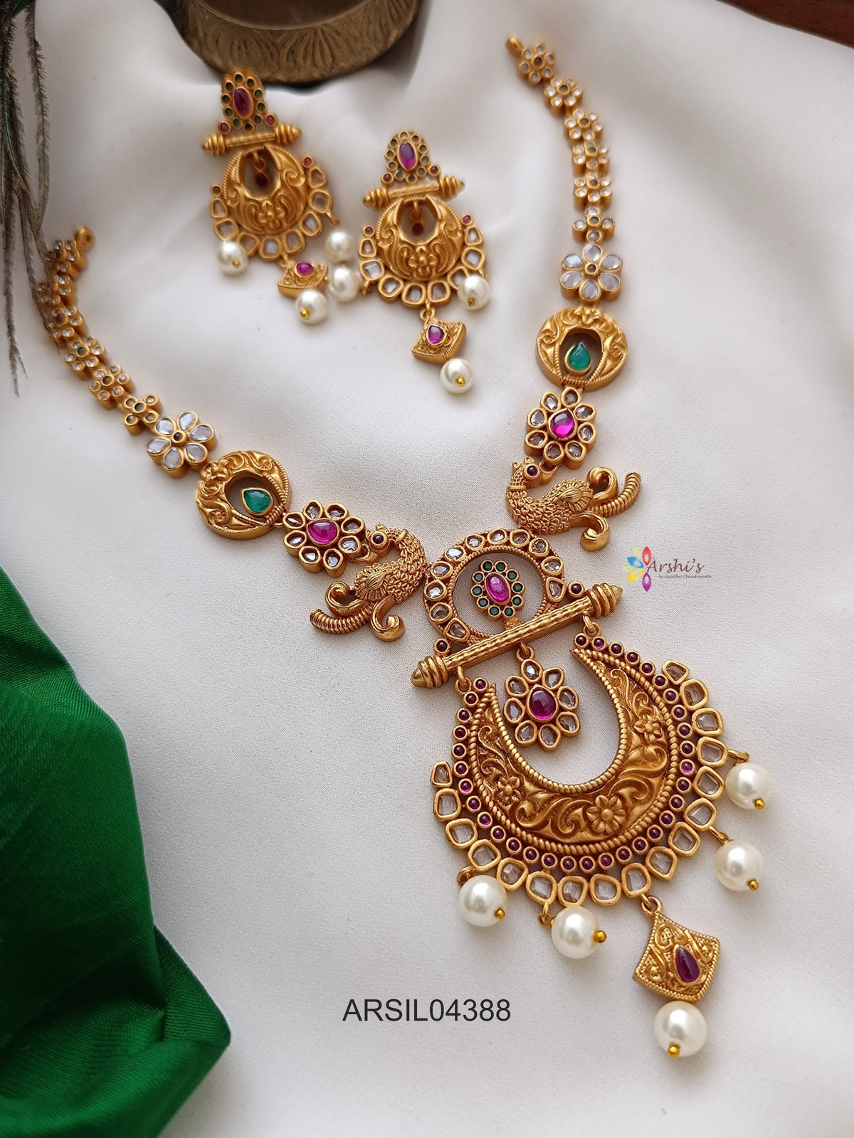 Peacock Chandbali Pendant Necklace