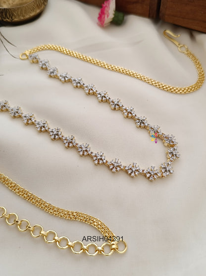 Silver White Stone Hip Chain