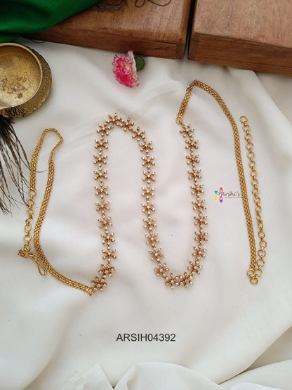 Gold White Stone Hip Chain