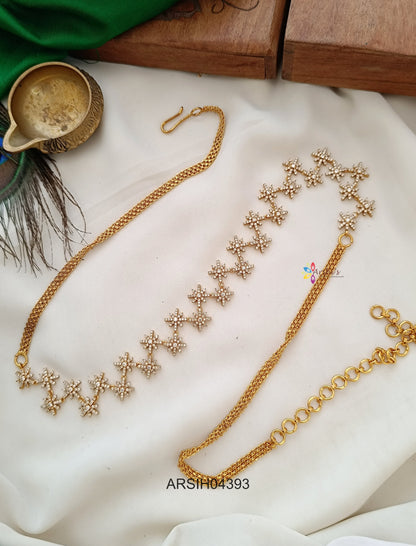 Star Two Layer White Stone Hip Chain