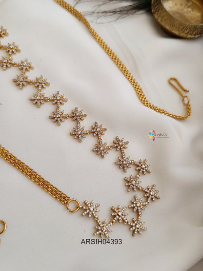 Star Two Layer White Stone Hip Chain