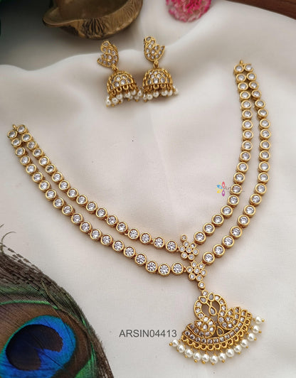 Two Layer AD Stone Necklace