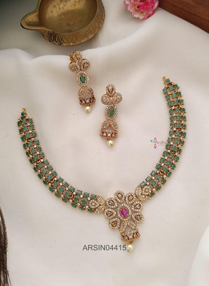 Emerald and AD Stone Necklace