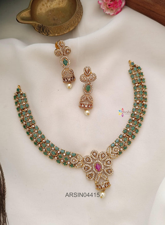 Emerald and AD Stone Necklace
