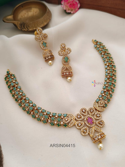 Emerald and AD Stone Necklace