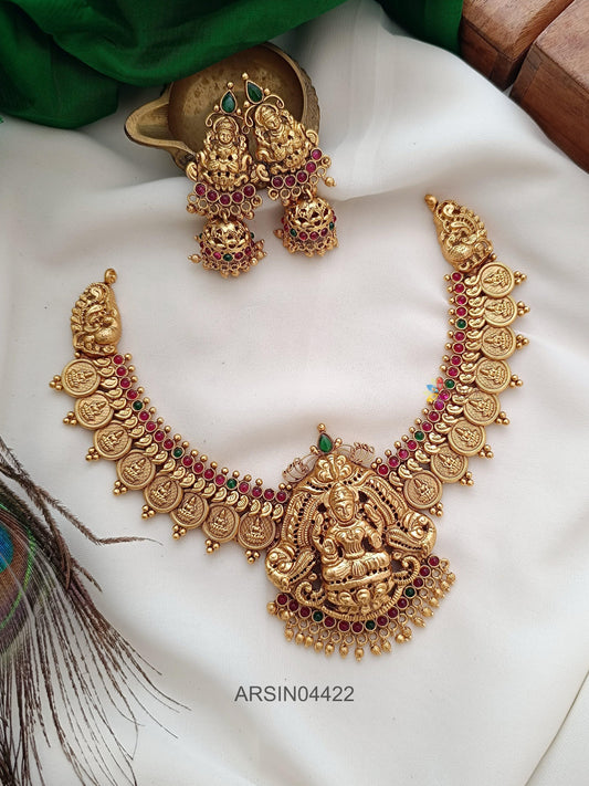 Lakshmi Coin with Lakshmi Pendant Necklace