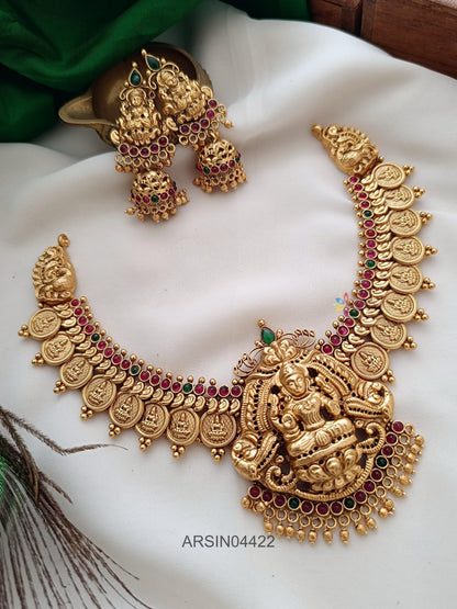 Lakshmi Coin with Lakshmi Pendant Necklace