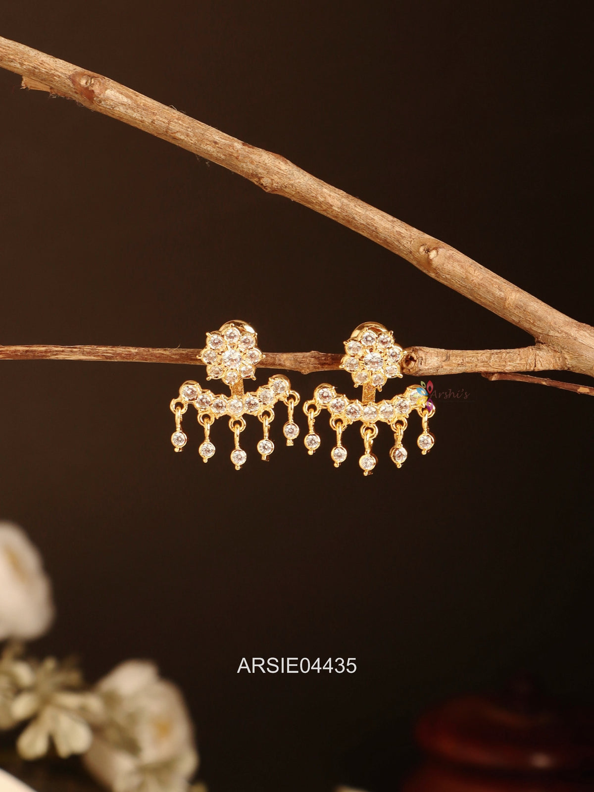 White Stone Earrings