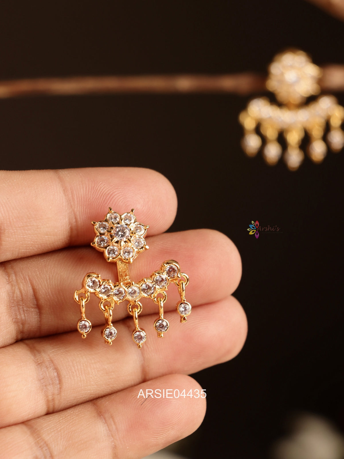 White Stone Earrings
