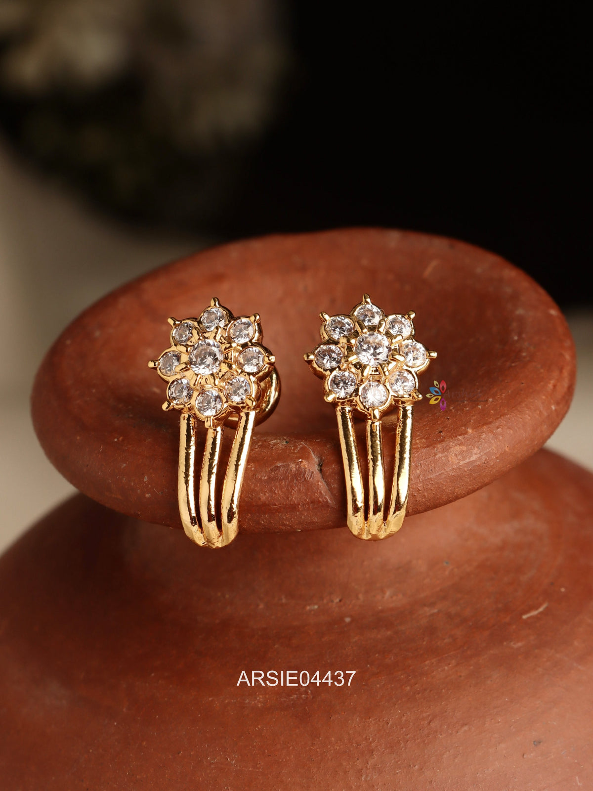 White Stone Earrings