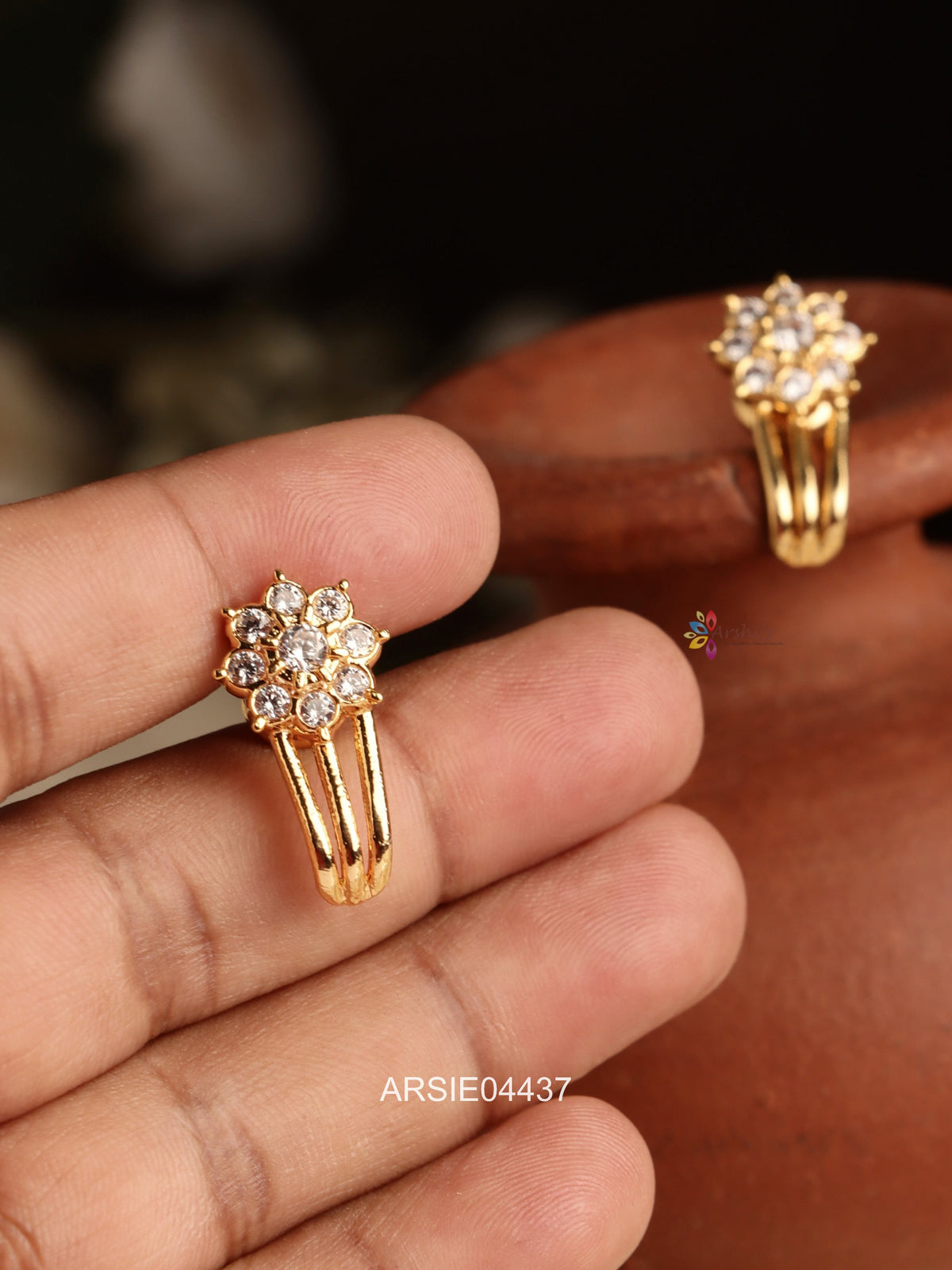 White Stone Earrings
