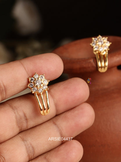 White Stone Earrings