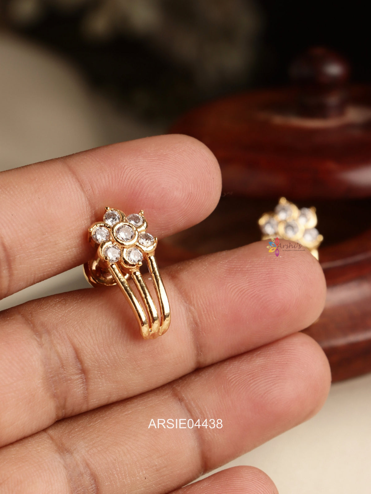 White Stone Earrings