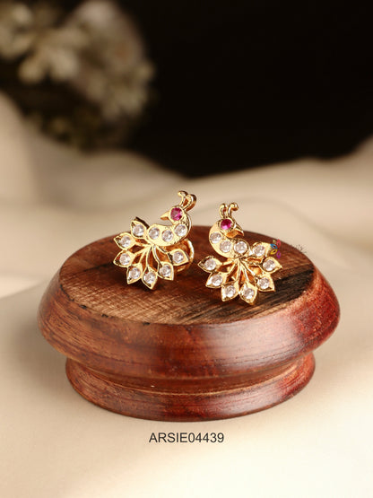 Peacock White Stone Earrings
