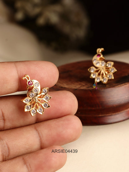 Peacock White Stone Earrings