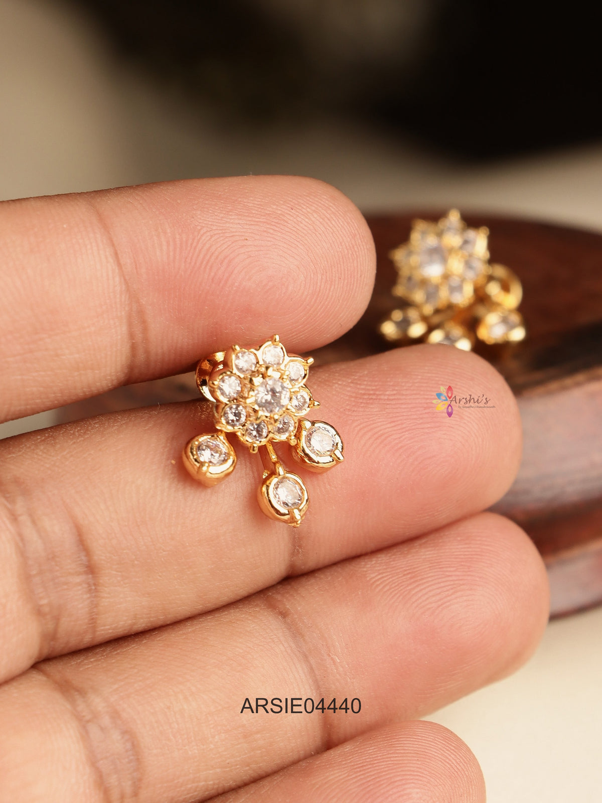 White Stone Earrings