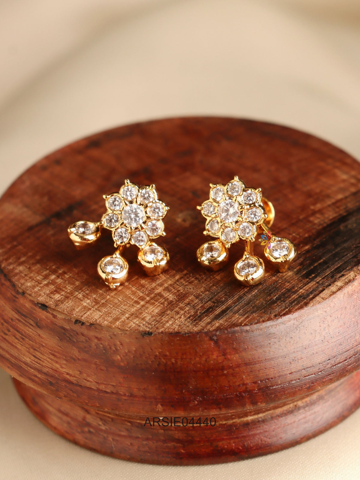 White Stone Earrings