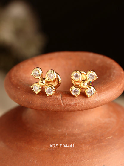 Four White Stone Earrings