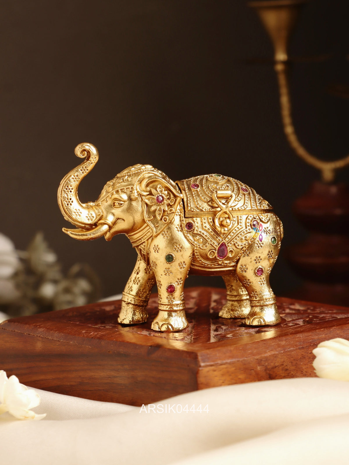 Antique Elephant Kumkum Box