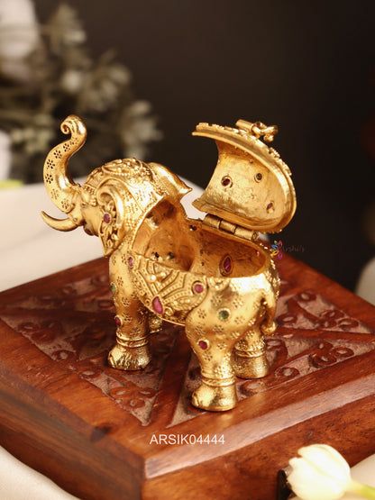 Antique Elephant Kumkum Box
