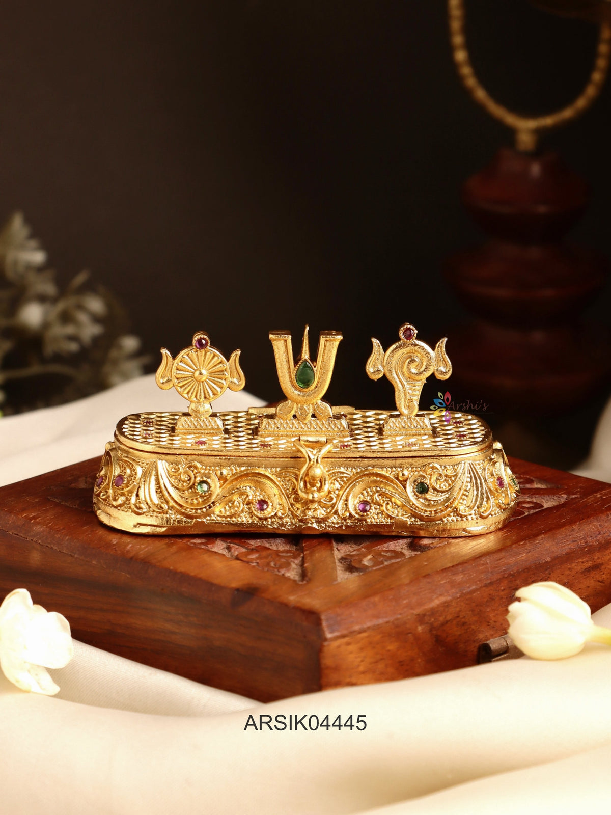 Shankh Chakra Namam Kumkum Box