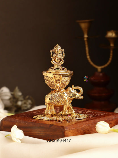 Elephant and Ganesha Idiol Kumkum Box