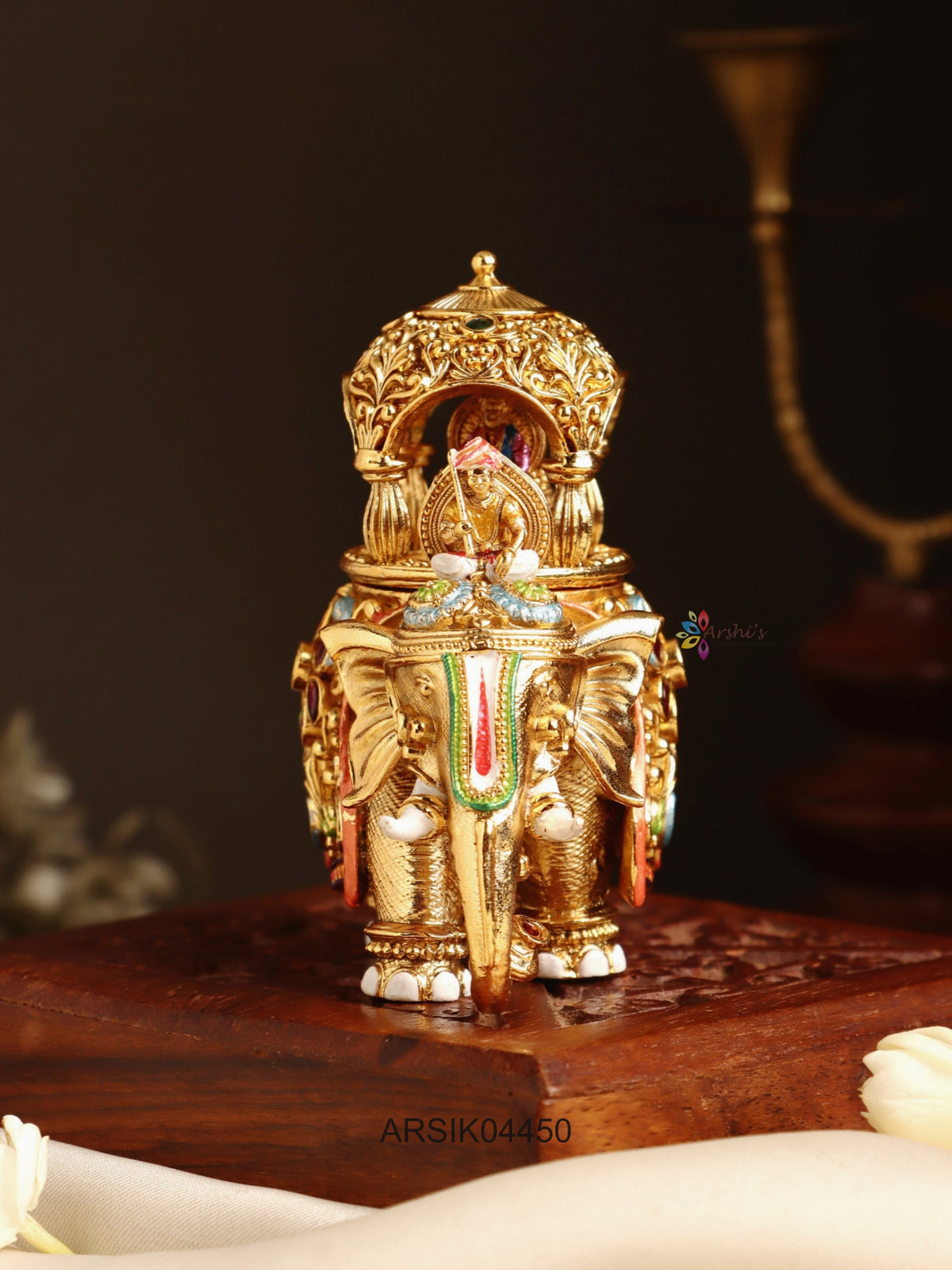 Antique Elephant Kumkum Box