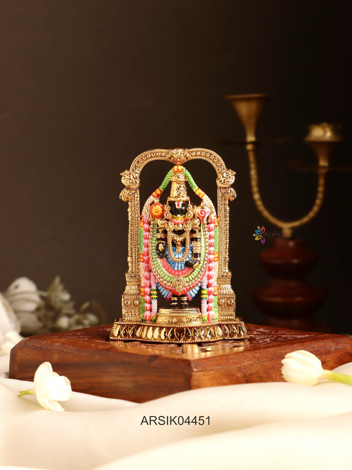 Meenakari Lord Balaji Kumkum Box