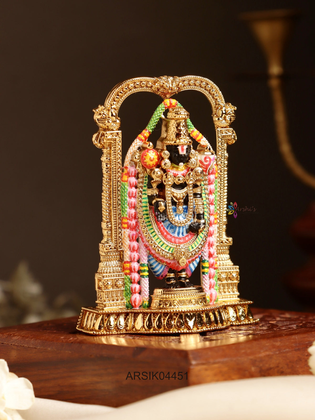 Meenakari Lord Balaji Kumkum Box