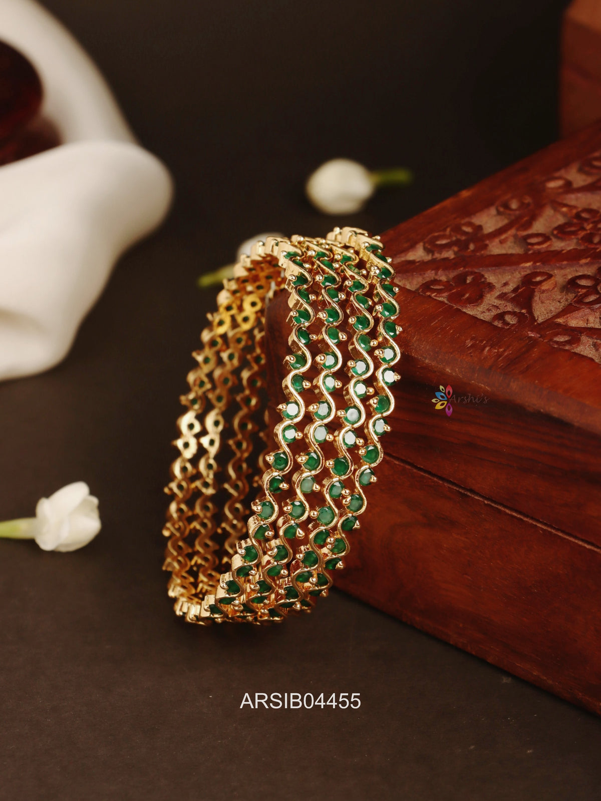 Green Stone Bangles