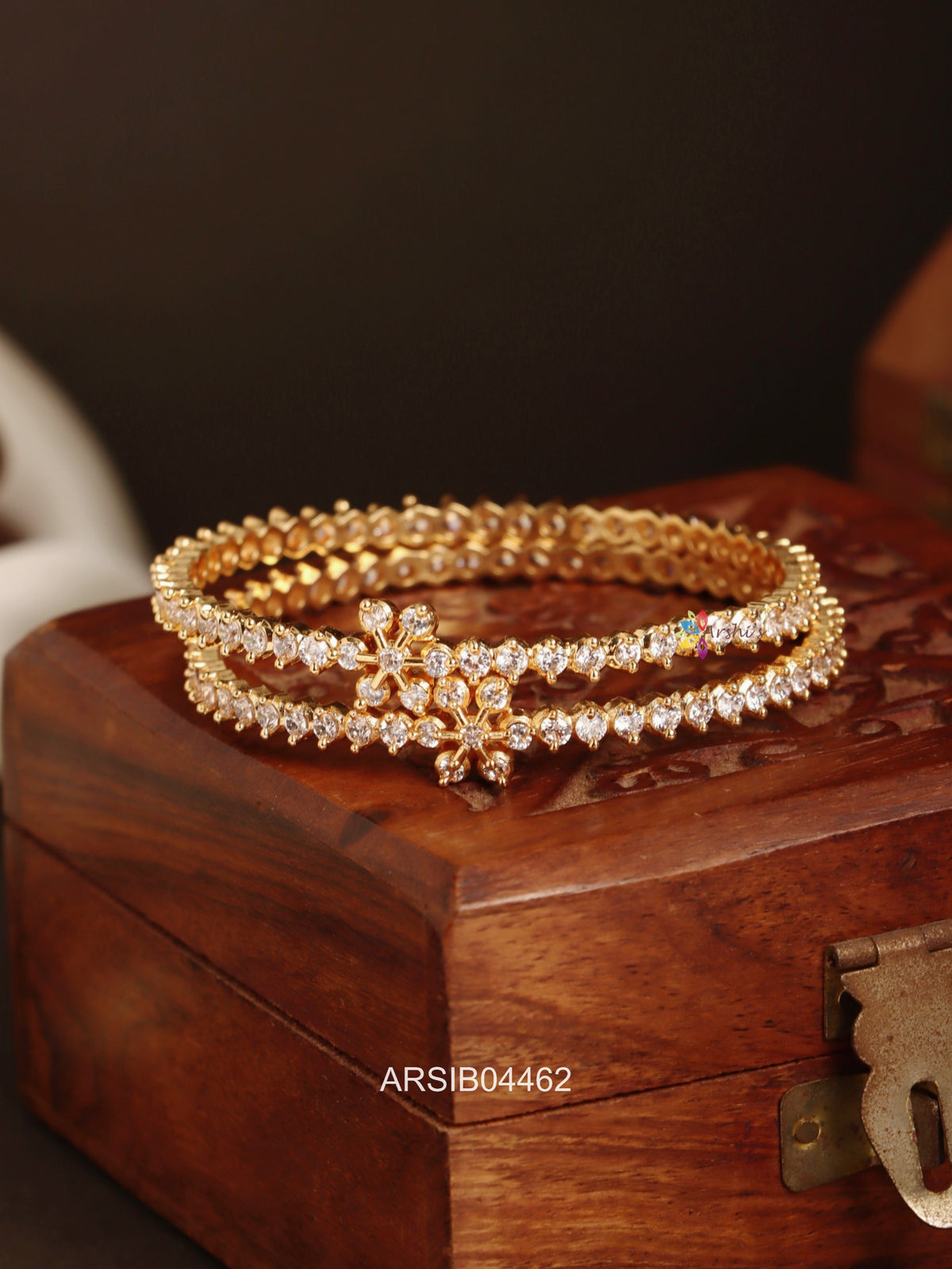 White Stone Bangles
