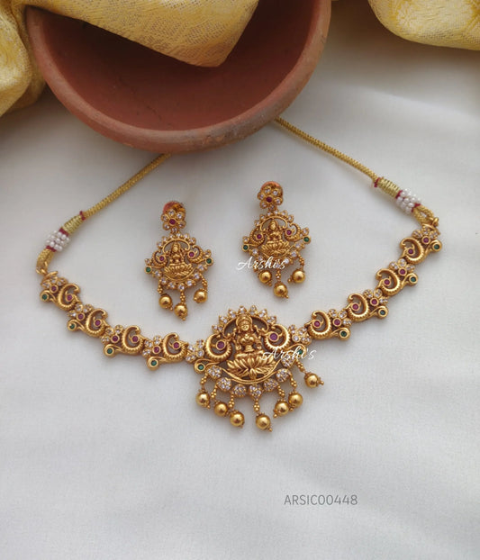 Traditional Peacock Temple Lakshmi Choker