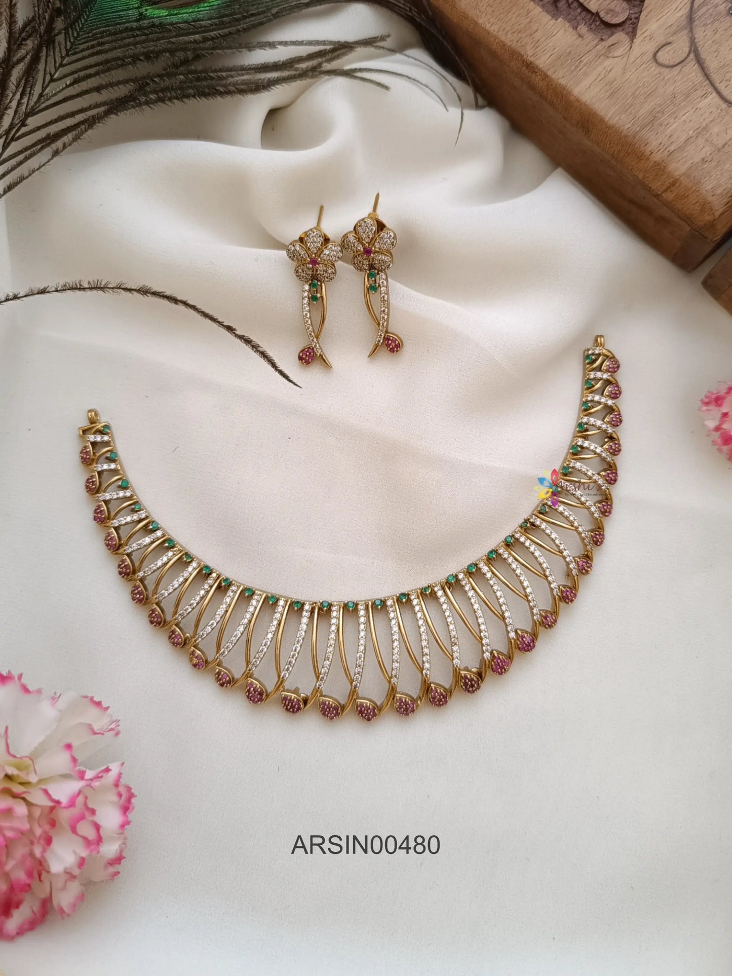 Party Wear Multi Stone Neckset