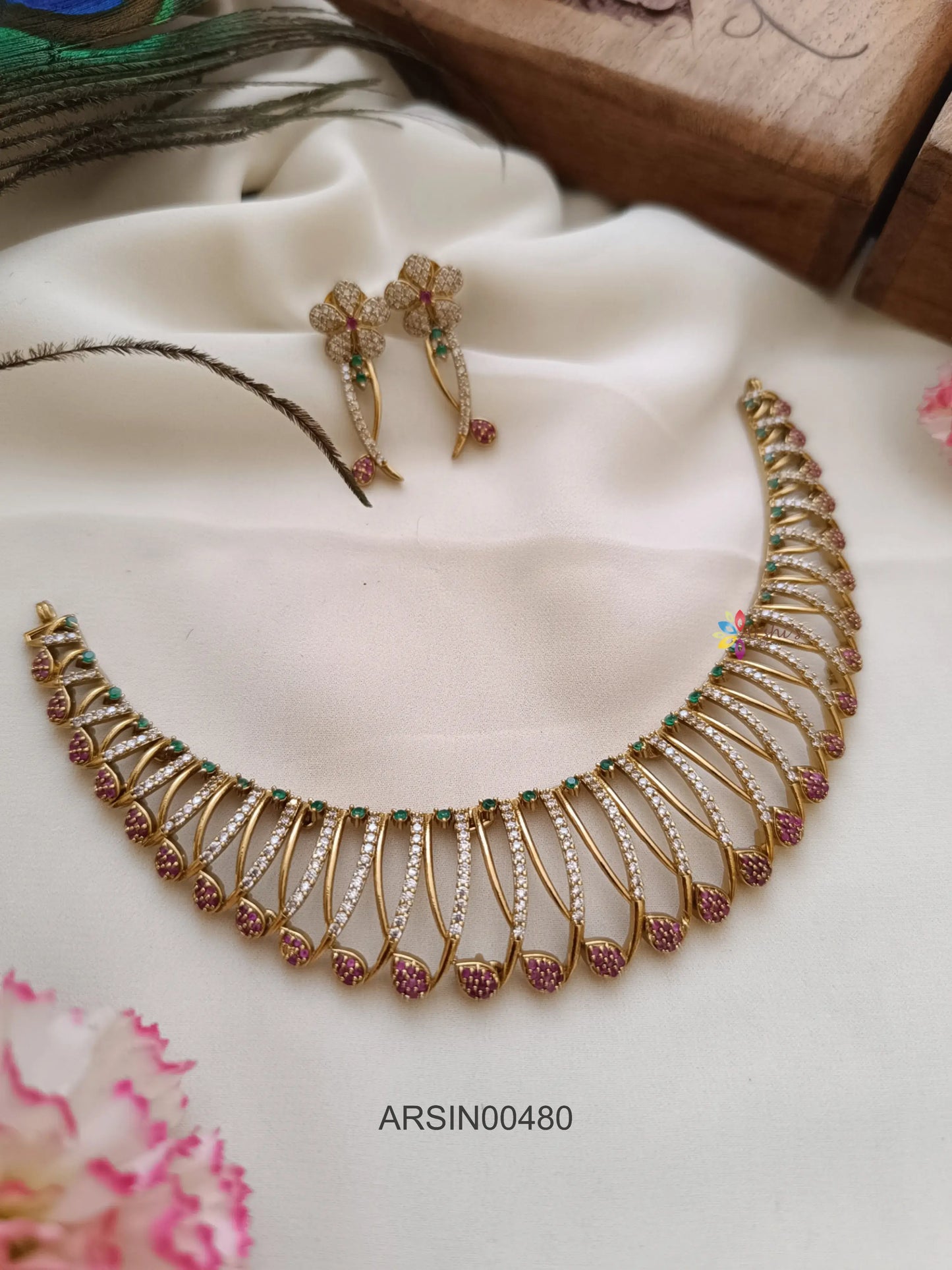 Party Wear Multi Stone Neckset