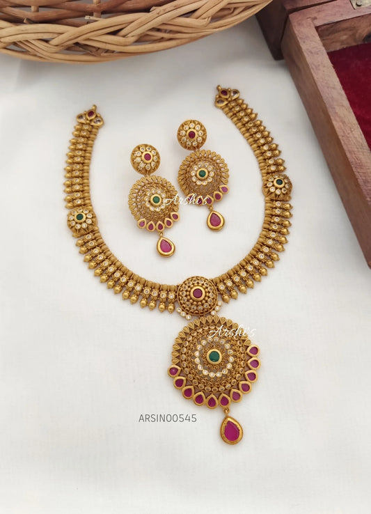 Imitation Matte AD Stone Necklace