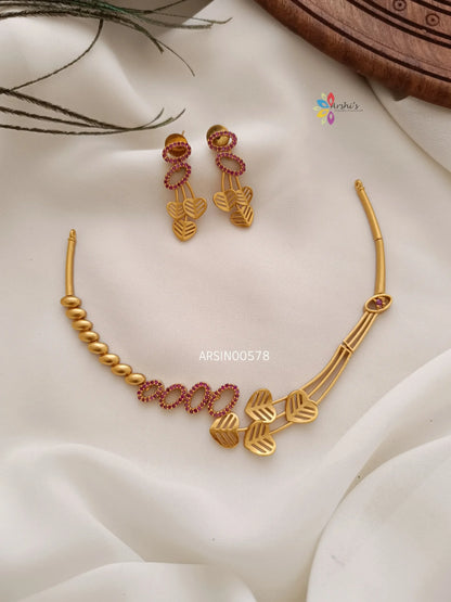 Heart Design Red Kemp Stone Necklace