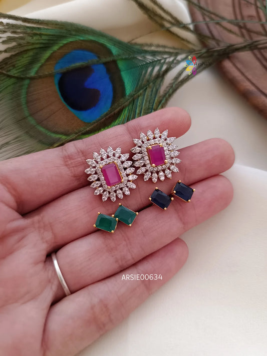 Interchangeble Stone Earrings