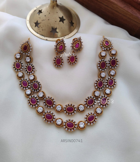 Two Layered Design Real Kemp Necklace