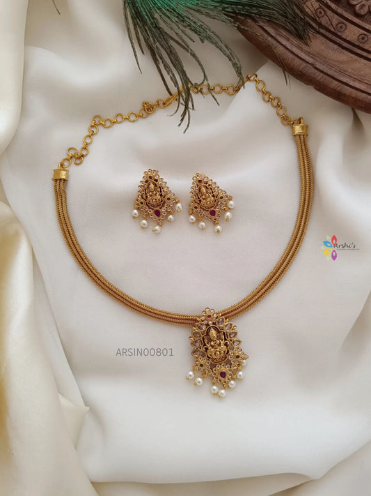 Traditional Small Lakshmi Pendant Necklace