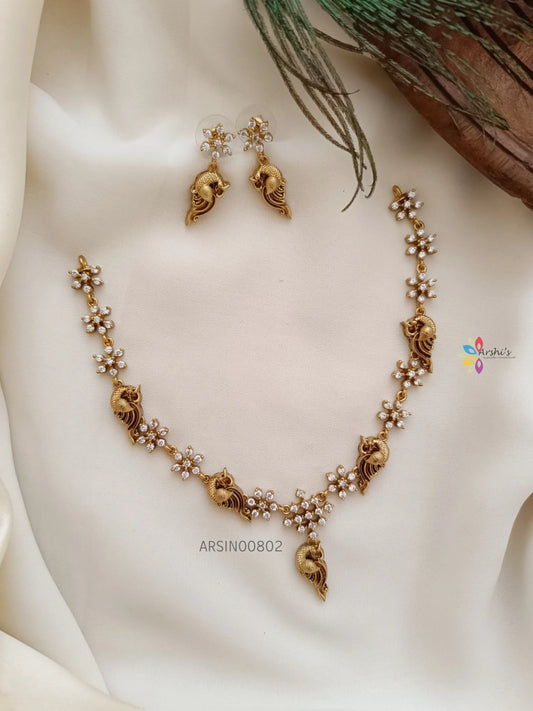 Splended Peacock AD Necklace