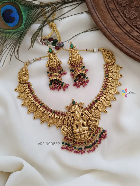 Grand Bridal Lakshmi Pendant Necklace