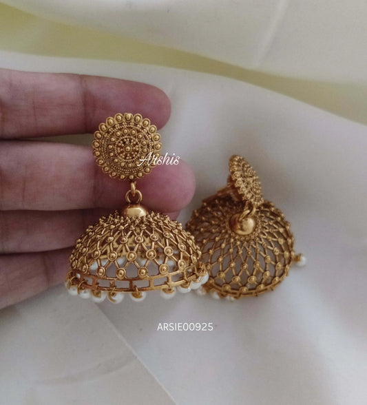 Antique Gold Alike Pearl Drop Jhumka