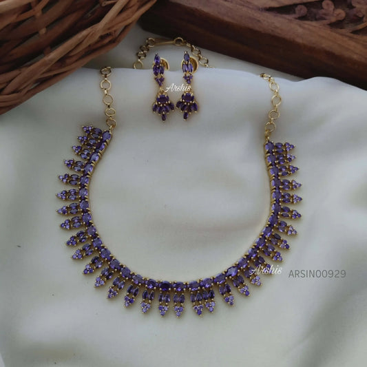 Imitation Purple Stone Necklace
