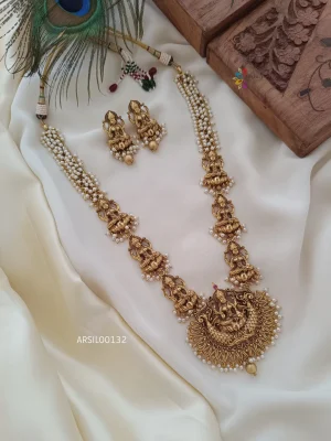 Traditional lakshmi pearl bridal haram