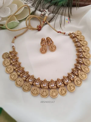 Trendy Ganesha with Lakshmi Coin Necklace