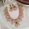 Beautiful pale pink guttapusalu necklace