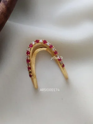AD White and Red Stone Finger Ring