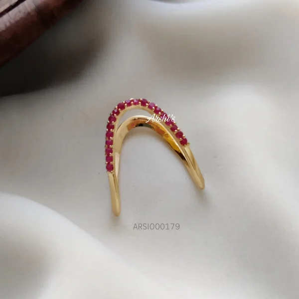 Simple Red AD Stone Finger Ring