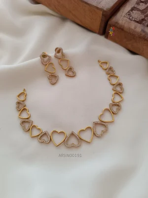 Beautiful heart shape AD necklace
